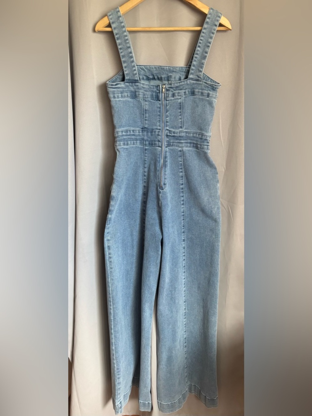 Forever 21 Denim Sleeveless Jumpsuit size Medium - Picture 5 of 7